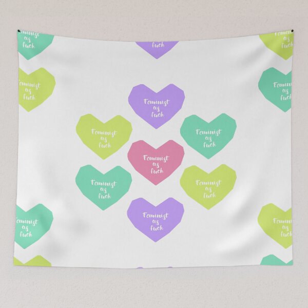 Item preview, Feminist as fuck hearts designed and sold by CakeUnicorn.