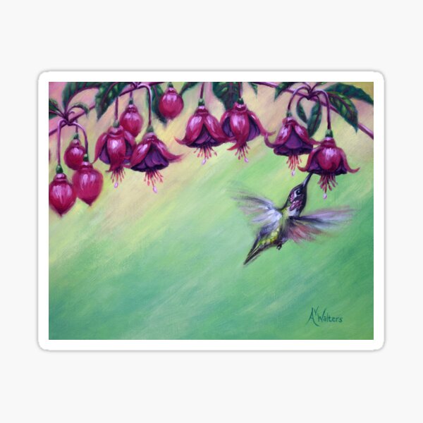 Item preview, Pink and Green Hummingbird Fuchsia designed and sold by Andrea Walters.