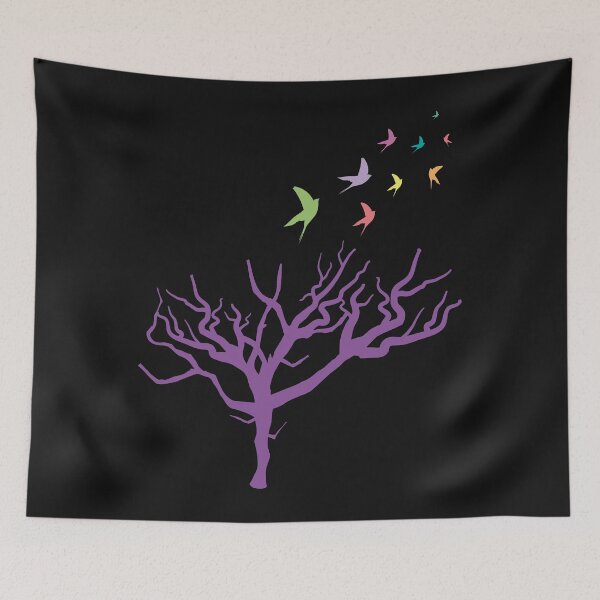 Item preview, árboles con pájaros designed and sold by Factory28.