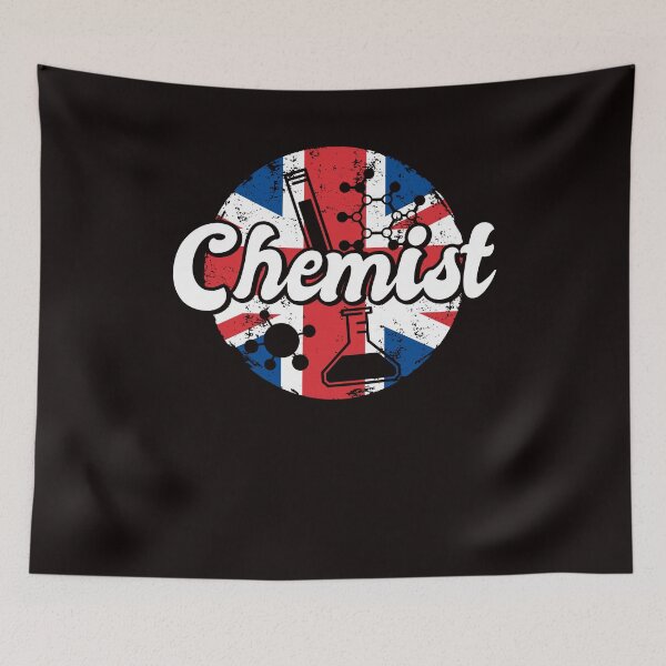Artikelvorschau, Chemist UK Great Britain Flag Labor Chemistry Lab Tech entworfen und verkauft von TomGiantDesigns.
