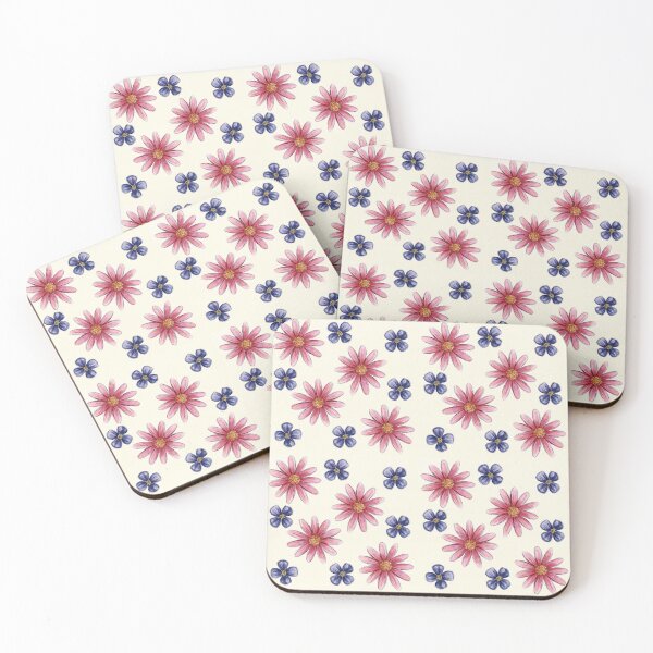 Item preview, Pink Daisy & Violet - Floral Print designed and sold by FromTheArchives.