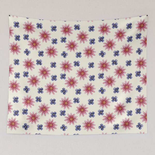 Item preview, Pink Daisy & Violet - Floral Print designed and sold by FromTheArchives.