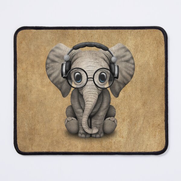 Item preview, Cute Baby Elephant Dj Wearing Headphones and Glasses designed and sold by JeffBartels.