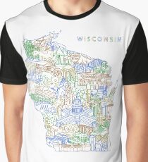 Wisconsin Landmark Collage Art "Earth" Graphic T-Shirt