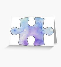 Water color puzzle piece Greeting Card