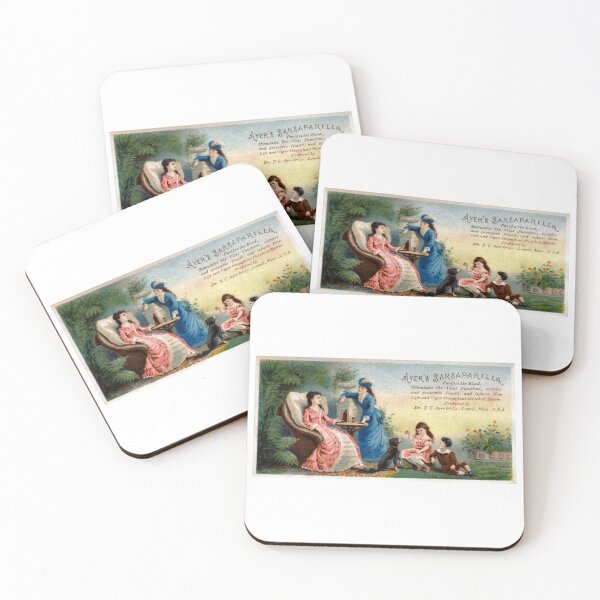 Item preview, Vintage Quack Medicine Advertisement, Ayer's Sarsaparilla, Pretty Women, Children Playing With Dog designed and sold by hjsmith.