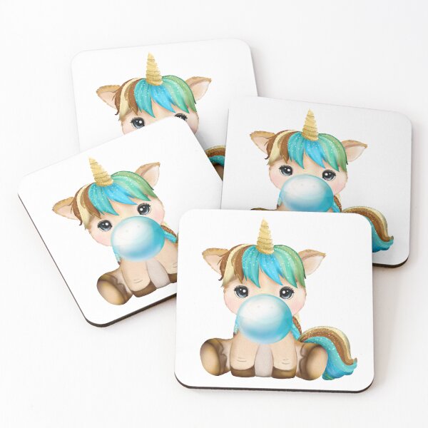Item preview, Baby Unicorn Blue Bubble Gum designed and sold by MonkeyBizness.