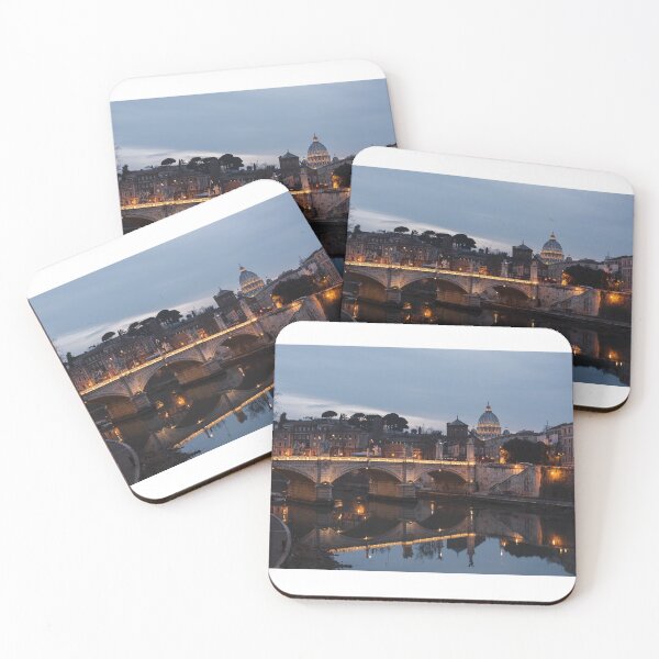 Item preview, View of bridge in Italy canal at night  designed and sold by anisbbmbrush.