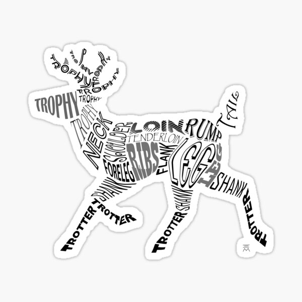 Item preview, Deer Typogram designed and sold by Acts Of Paint.