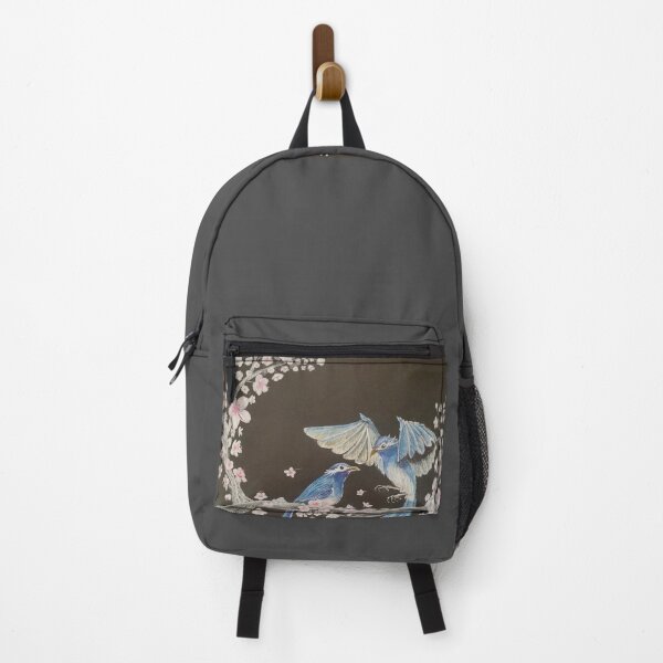 Item preview, White Charcoal with color pencil jays in blossom tree sketch by J.D. Hall designed and sold by MystixJack.