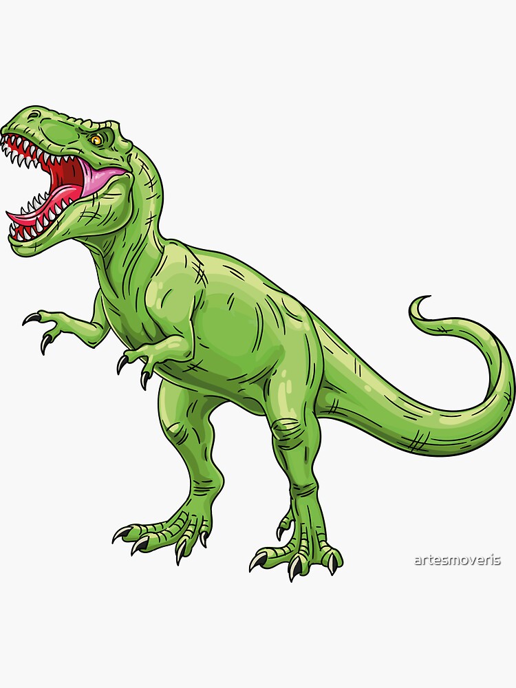 Sticker T-Rex Vert - Stickers Dinosaures