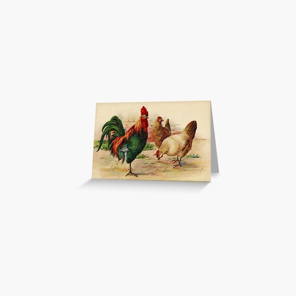 Item preview, Vintage Easter Greetings Chickens Rooster Hens  designed and sold by LoveSeasonz.