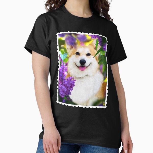 Aperçu de l'œuvre Newton le chien corgi dans les lilas créée et vendue par orionlodubyal.
