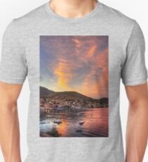 Setting Sun over Nimborio Unisex T-Shirt