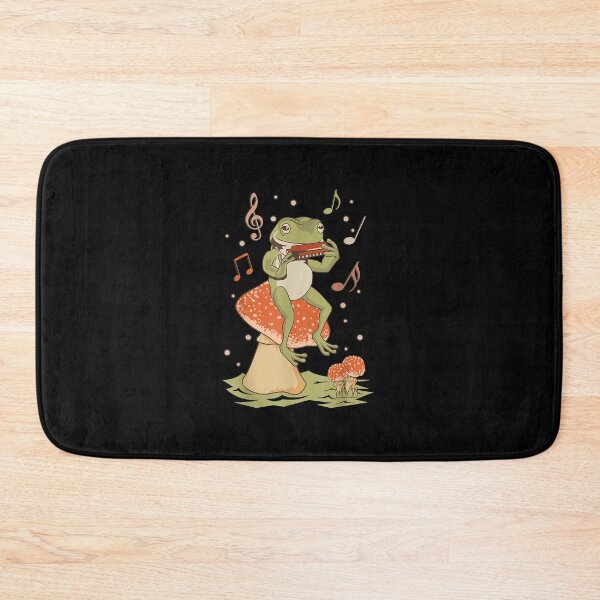 Aperçu de l'œuvre Cottagecore Frog Playing Harmonica Player Champignon Farmcore T-shirt créée et vendue par raiseuif.