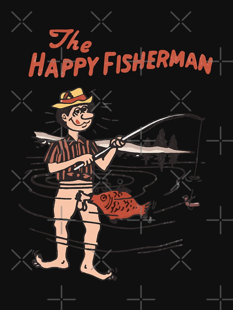 Fishing Clipart-happy fisherman in an orange jacket holding a