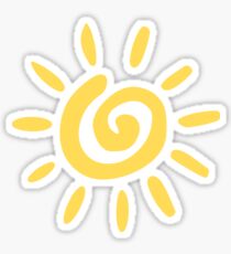 Mustard Yellow Spiral Sun Sticker