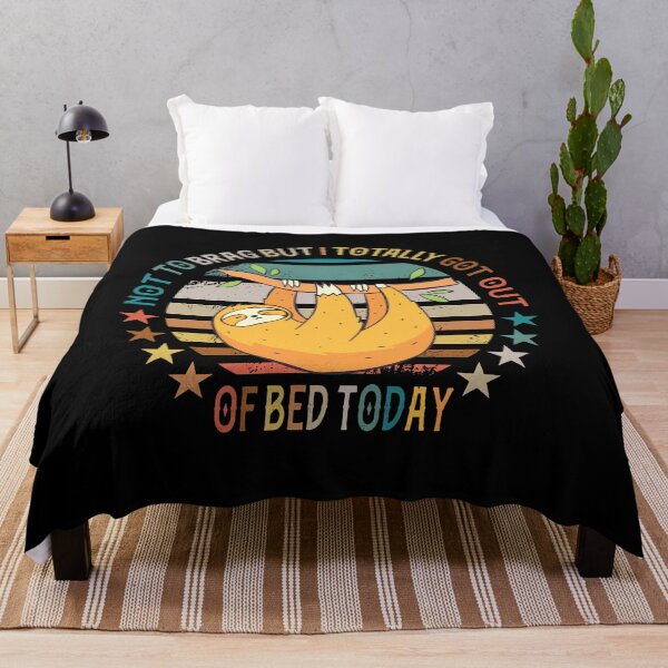Item preview, Funny Vintage Sloth Art ,Not To Brag But I Totally Got Out of Bed Today designed and sold by pedrored369.