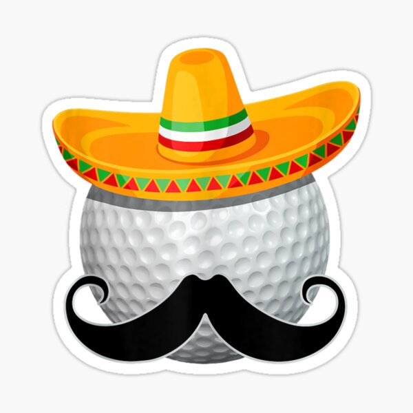 "Cinco De Mayo Golf Ball Mustache Mexican Golf Player Limited edition