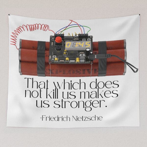 Aperçu de l'œuvre Citation de Friedrich Nietzsche : Ce qui ne nous tue pas nous rend plus fort. créée et vendue par amuseXpress.