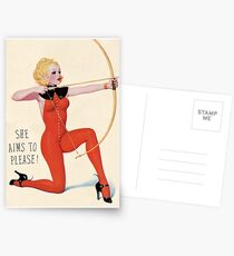 She Aims to Please! Postcards