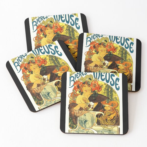 Item preview, Beer BIERES DE LA MEUSE Advertisement Alphonse Mucha Art Nouveau Poster designed and sold by kinlawahcoccatt.