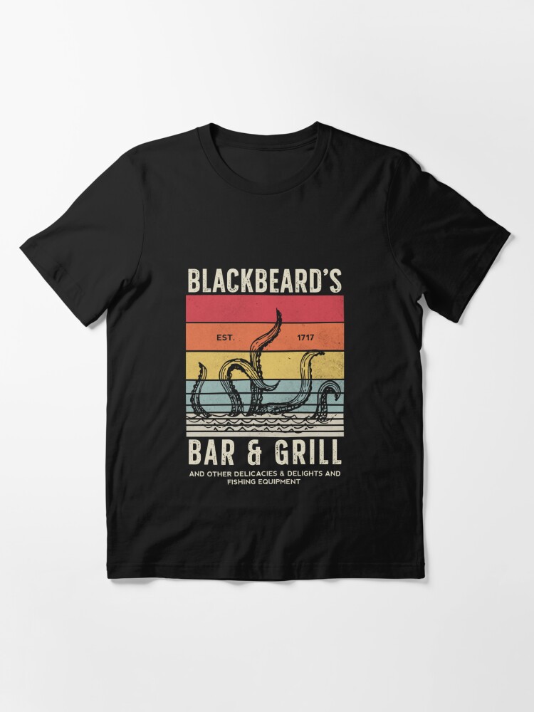 Delicacies and Delights and Fishing Equipment Blackbeard's Bar and Grill  gift shop out back logo shirt, hoodie, sweater and v-neck t-shirt