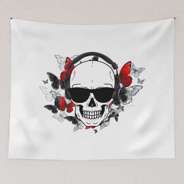 Item preview, butterfly skull designed and sold by Hoetoons.
