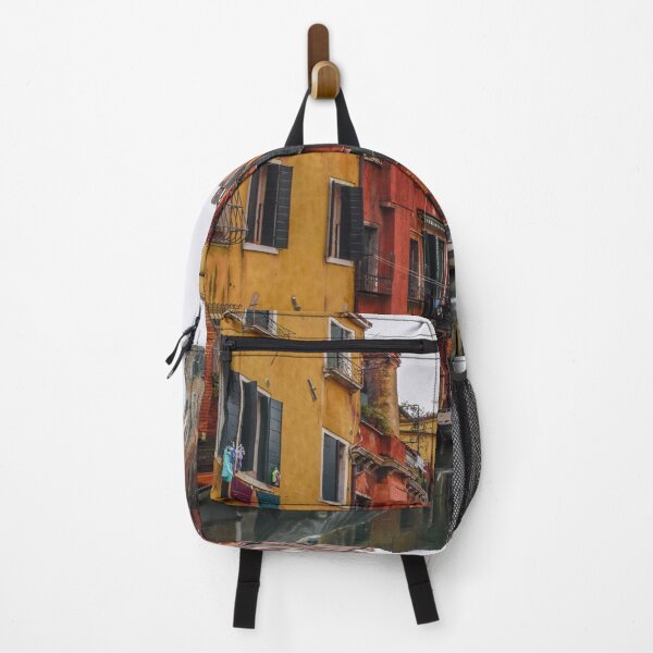 Item preview, Colorful  pink and orange Italian houses &  Boats in venetian canals  designed and sold by anisbbmbrush.