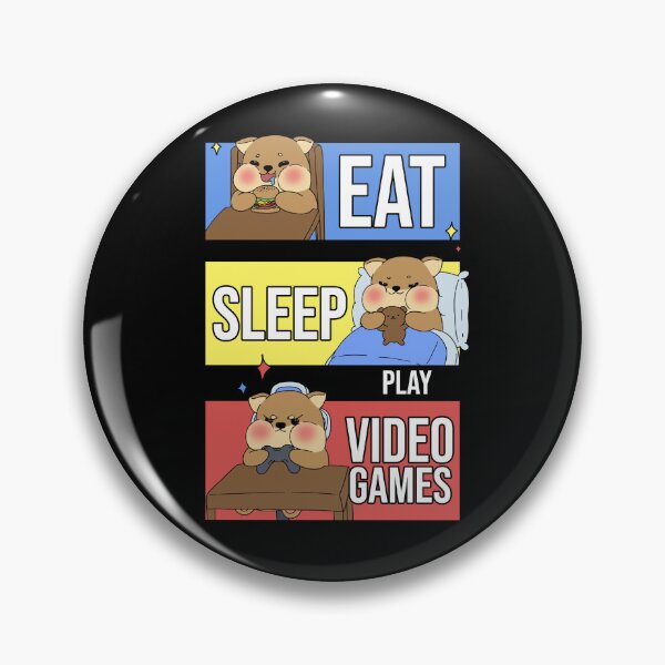 Artikelvorschau, Eat Sleep Play Video Games Cute Chubby Chonky Dog entworfen und verkauft von Annisa Yuwanda.