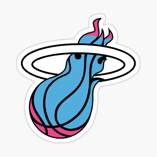 miami heat logo blue and pink