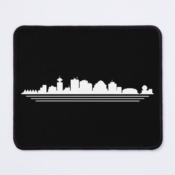 Artikelvorschau, Vancouver Skyline Pixelart (weiß) entworfen und verkauft von ponderingpixel.