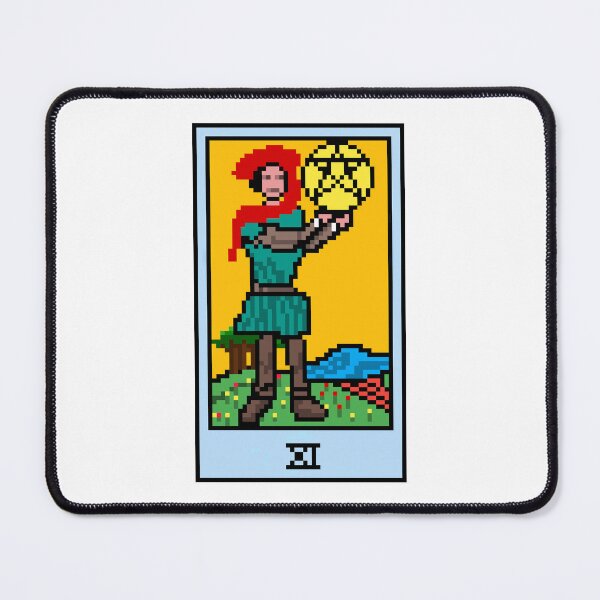 Item preview, Wait, is this pixel art tarot? White - Minor Arcana 'Page of Pentacles' (Design for T-shirt, stickers and other accessories) designed and sold by Pixel Waite.
