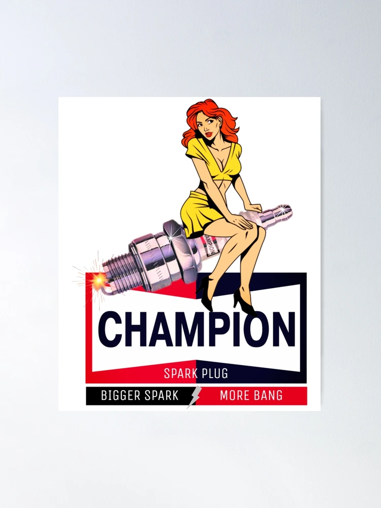 Mack　CHAMPION spark plug vintage ポスター Mack CHAMPION spark plug vintage ポスター Champion Spark