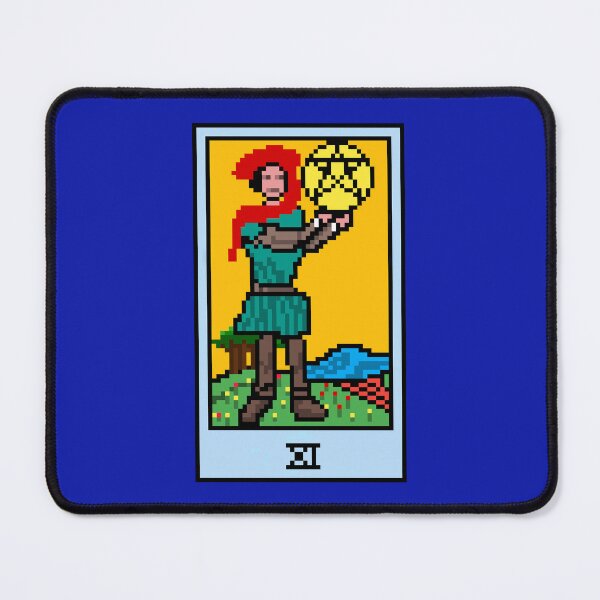 Item preview, Wait, is this pixel art tarot? Blue - Minor Arcana 'Page of Pentacles' (Design for T-shirt, stickers and other accessories) designed and sold by Pixel Waite.