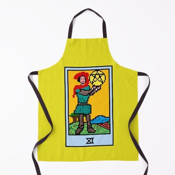 Item preview, Wait, is this pixel art tarot? Yellow - Minor Arcana 'Page of Pentacles' (Design for T-shirt, stickers and other accessories) designed and sold by Pixel Waite.