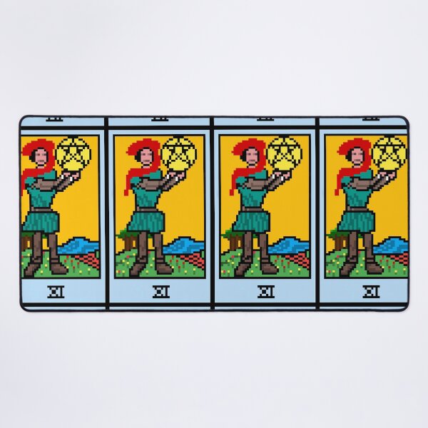 Item preview, Wait, is this pixel art tarot? Green - Minor Arcana 'Page of Pentacles' (Design for T-shirt, stickers and other accessories) designed and sold by Pixel Waite.
