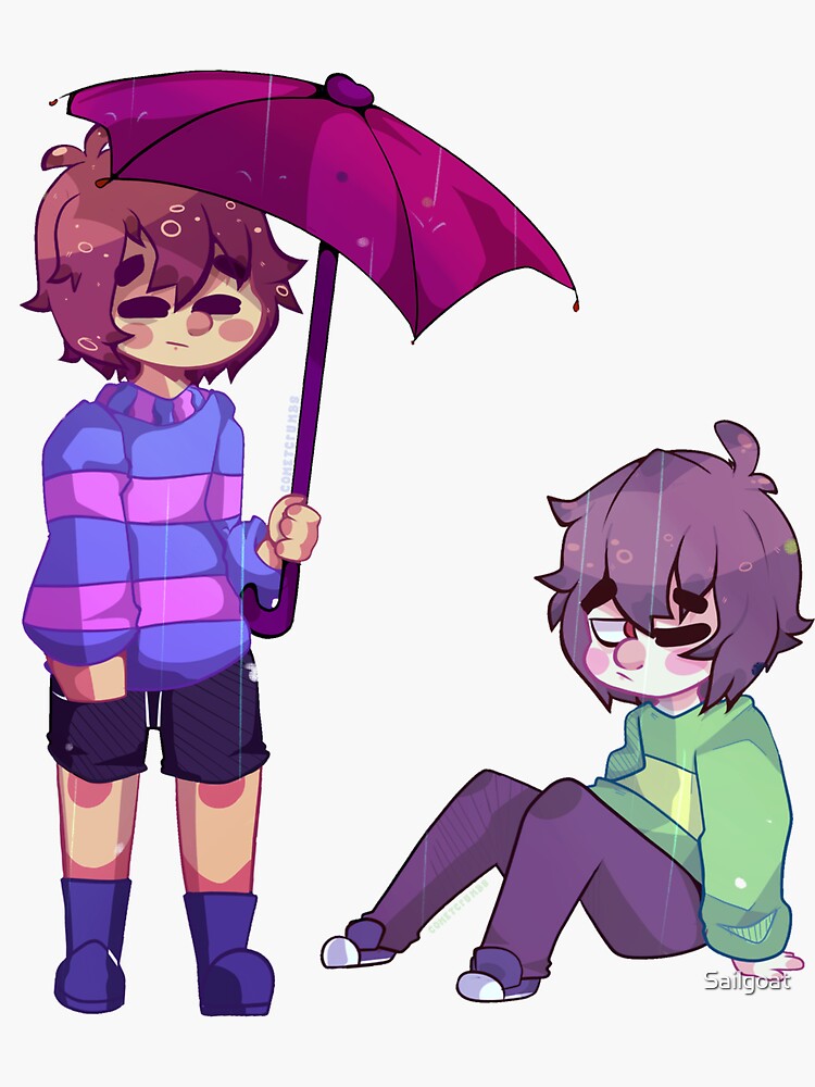 Undertale Frisk and Chara - Fight - Sticker