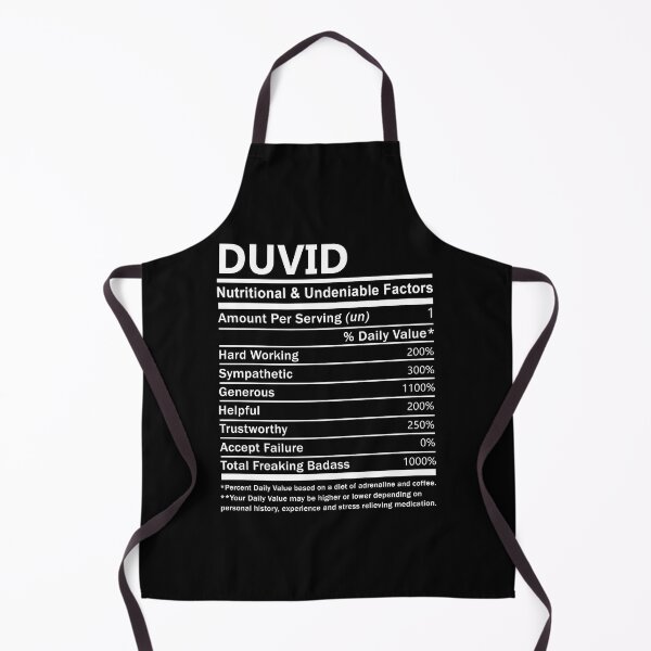 Item preview, Camiseta con el nombre de Duvid - Camiseta con el artículo de regalo de Factores nutricionales e innegables de Duvid designed and sold by braedowen3.