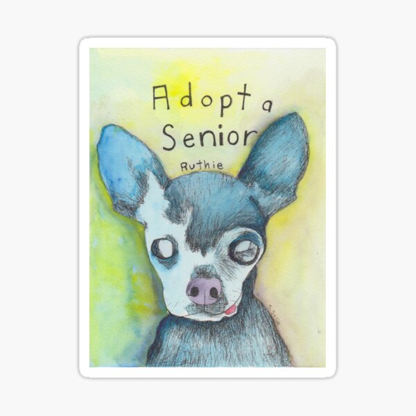 Adopt a Senior, Ruthie, from Adopt a Dog Series. Sticker