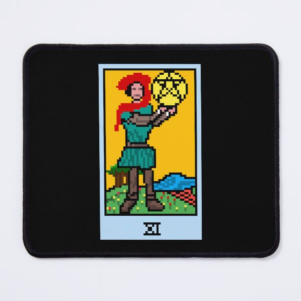 Item preview, Wait, is this pixel art tarot? Black - Minor Arcana 'Page of Pentacles' (Design for T-shirt, stickers and other accessories) designed and sold by Pixel Waite.
