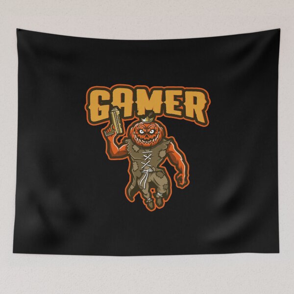 Item preview, Gamer with Armed Pumpkin Man designed and sold by PRIVARSHU.