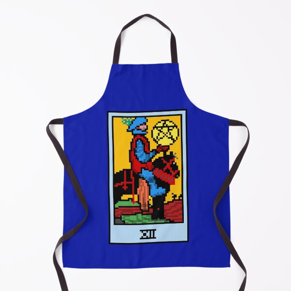 Item preview, Wait, is this pixel art tarot? Blue - Minor Arcana 'Knight of Pentacles' (Design for T-shirt, stickers and other accessories) designed and sold by Pixel Waite.