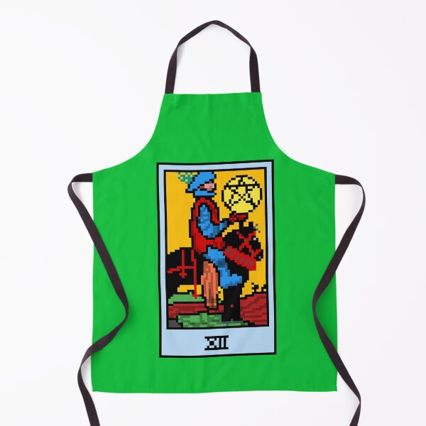 Item preview, Wait, is this pixel art tarot? Green - Minor Arcana 'Knight of Pentacles' (Design for T-shirt, stickers and other accessories) designed and sold by Pixel Waite.