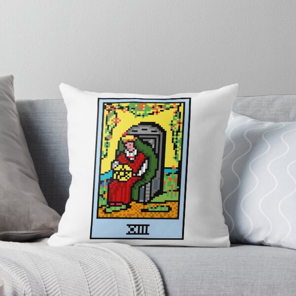 Item preview, Wait, is this pixel art tarot? White - Minor Arcana 'Queen of Pentacles' (Design for T-shirt, stickers and other accessories) designed and sold by Pixel Waite.