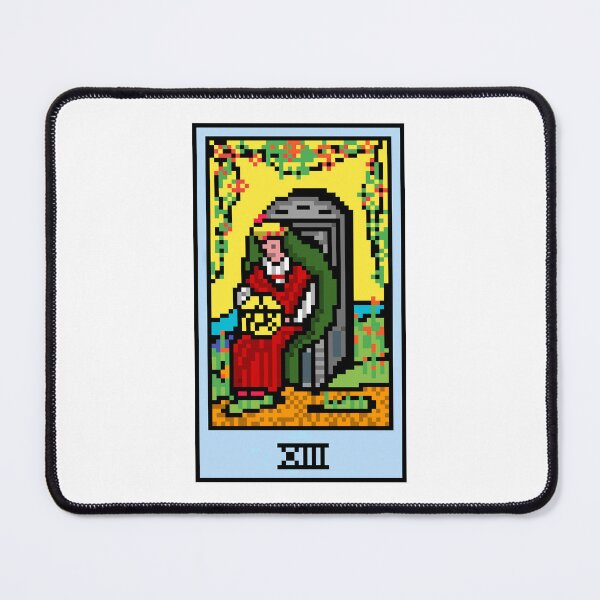 Item preview, Wait, is this pixel art tarot? White - Minor Arcana 'Queen of Pentacles' (Design for T-shirt, stickers and other accessories) designed and sold by Pixel Waite.