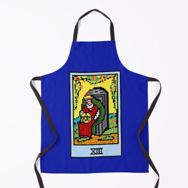 Item preview, Wait, is this pixel art tarot? Blue - Minor Arcana 'Queen of Pentacles' (Design for T-shirt, stickers and other accessories) designed and sold by Pixel Waite.