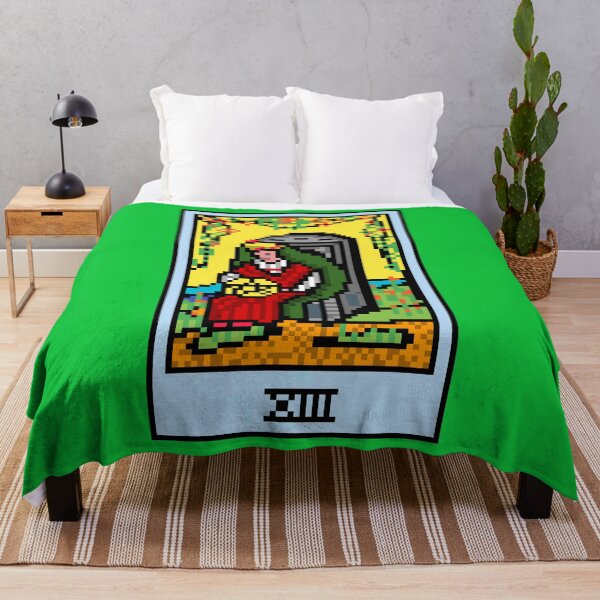 Item preview, Wait, is this pixel art tarot? Green - Minor Arcana 'Queen of Pentacles' (Design for T-shirt, stickers and other accessories) designed and sold by Pixel Waite.