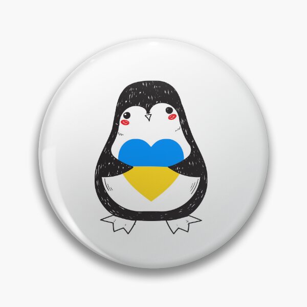 Item preview, Ukrainian penguin holds a heart.  designed and sold by BeRudeShop.