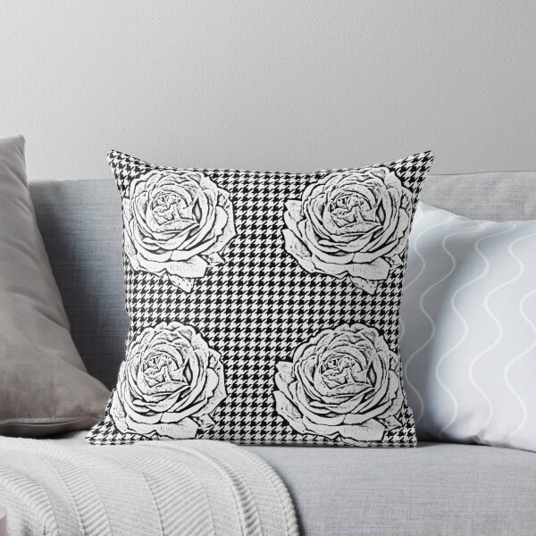 Item preview, black and white pepita roses designed and sold by evafriese015.